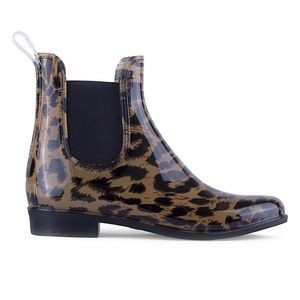 London Fog Chelsea Rain Booties - Leopard Print